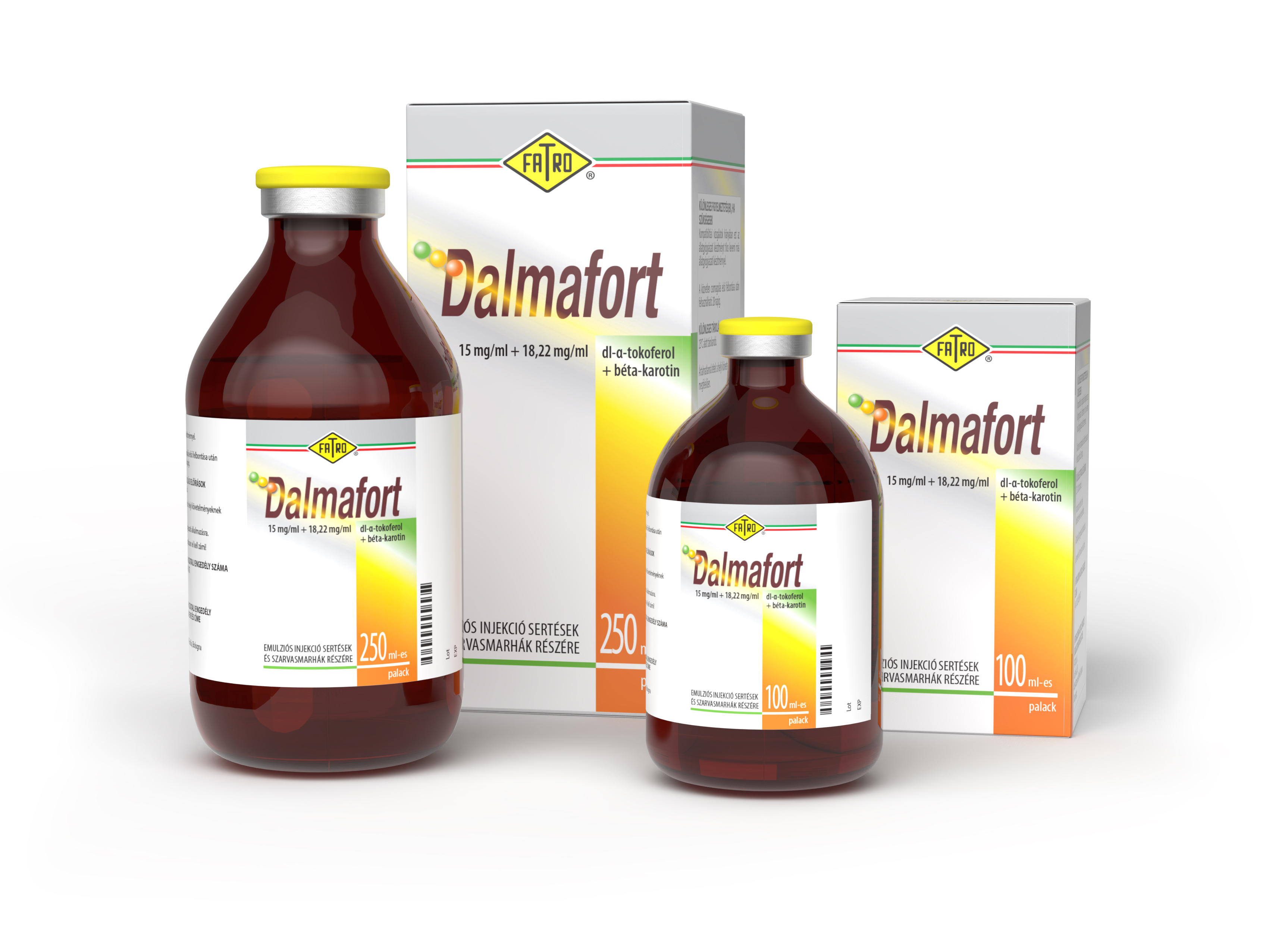 DALMAFORT 15 mg/ml +18,22 mg/ml emulziós injekció sertések és szarvasmarhák részére-100 ml